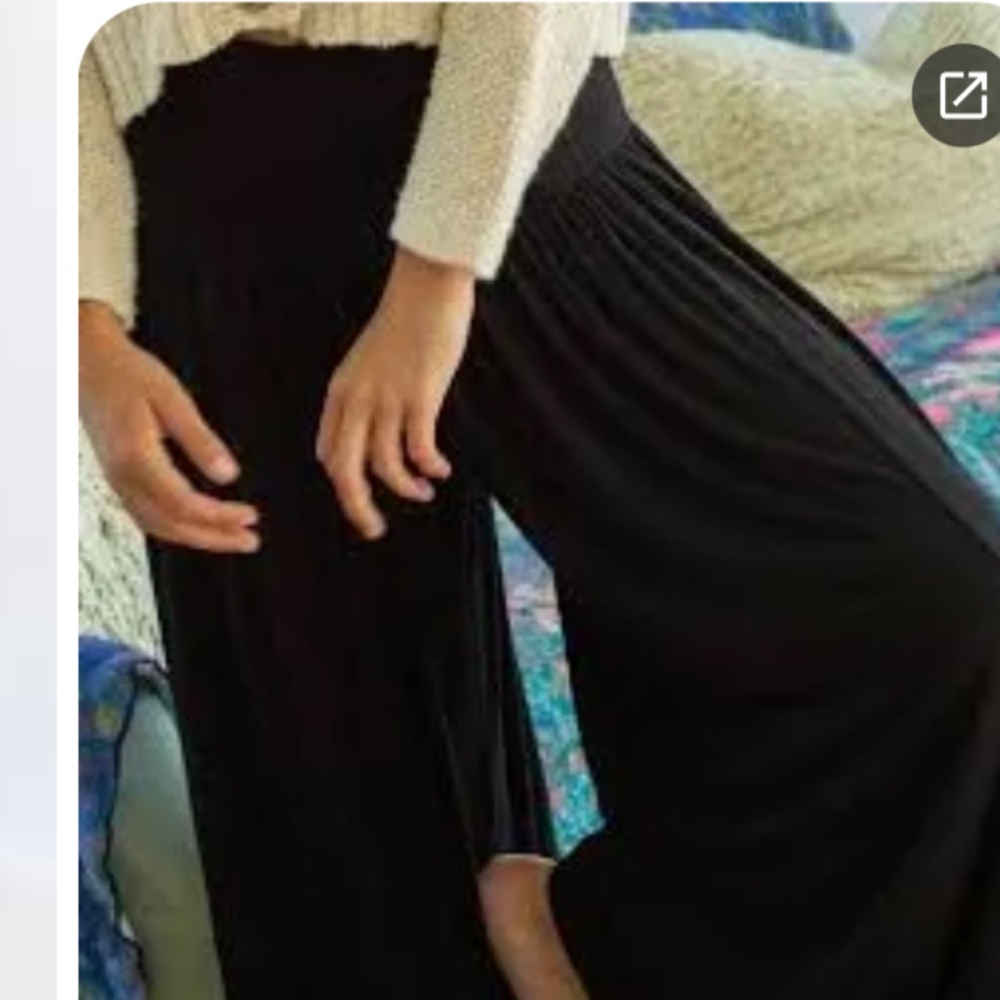HALARA HI WAISTED FLAT FRONT WIDE LEG PALAZZO STYLE BLACK PANTS WITH RUFFLE SZ M